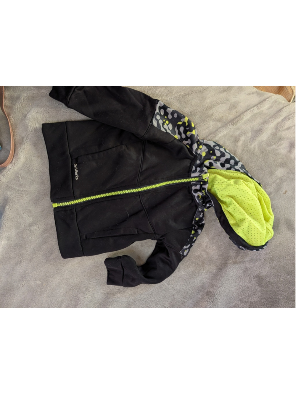 Athletic Works Toddler Boys Zip Hoodie 18M Black Gray Camo Neon Green